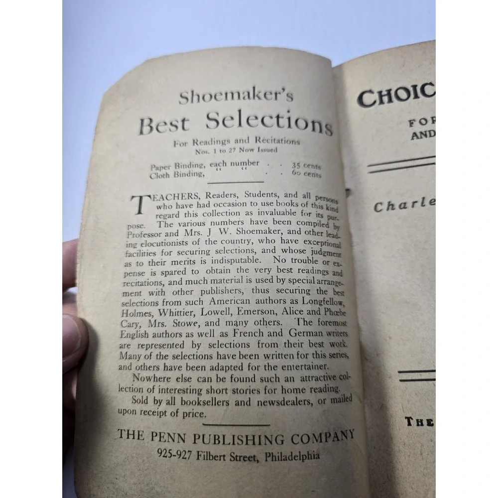Choice Humor By Charles C. Shoemaker Cira 1914 The Penn Publishing Company‎